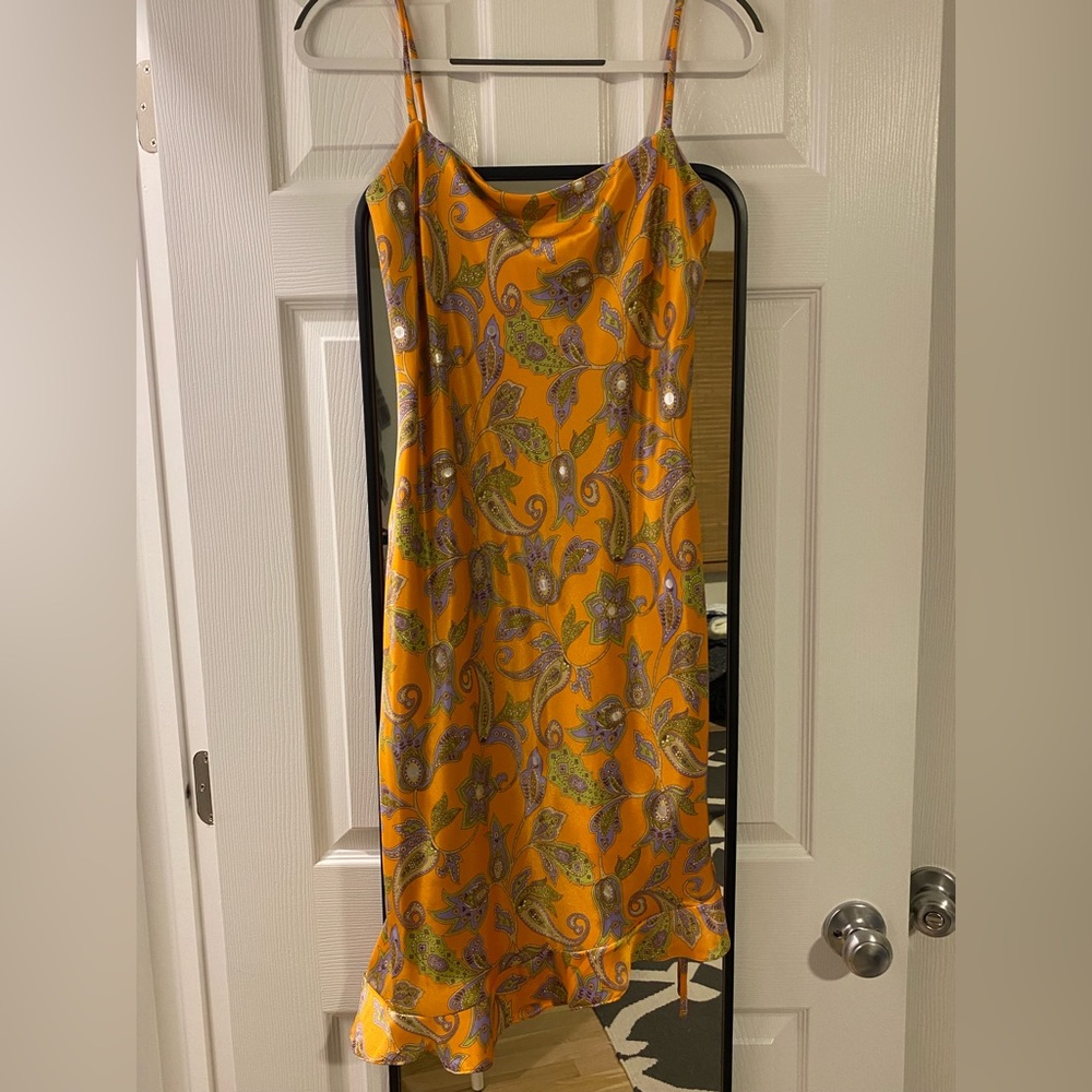 Silk Orange Paisley Dress